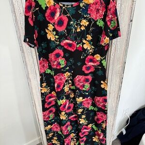 Floral Black Dress